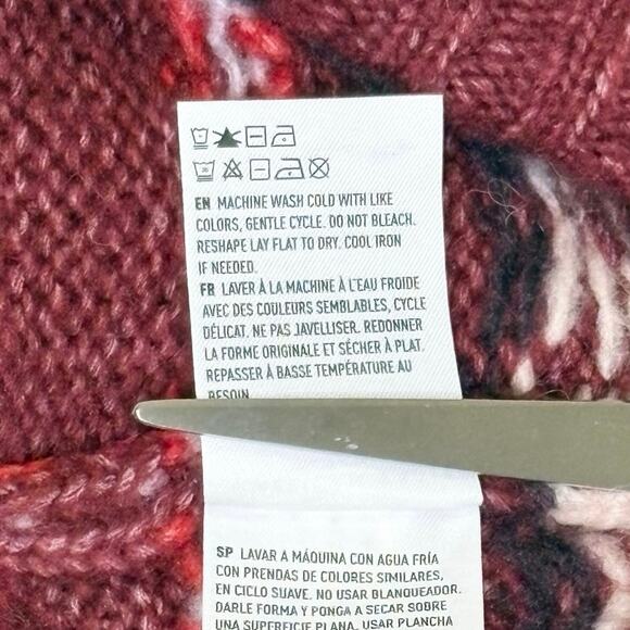 American Eagle Fair Isle Sweater Women's M | Burgundy | Raglan Sleeve Knit | EUC - Picture 11 of 12